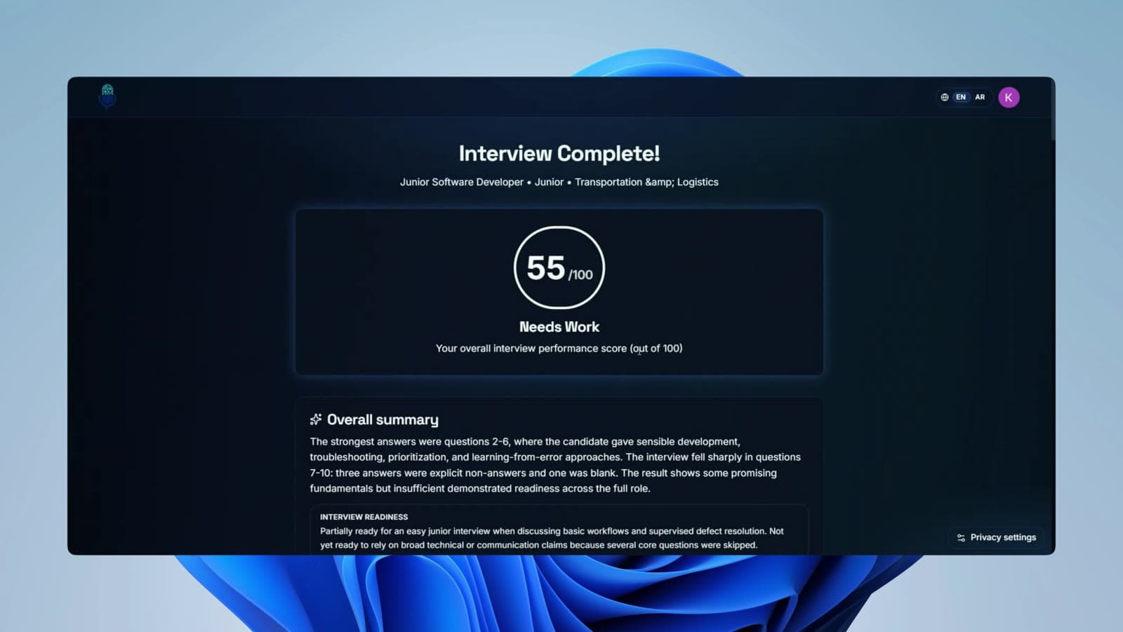 Interview feedback demo